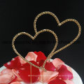 Blingbling Double Heart Picks Sparkly Wedding Cake Topper pour la décoration de gâteau